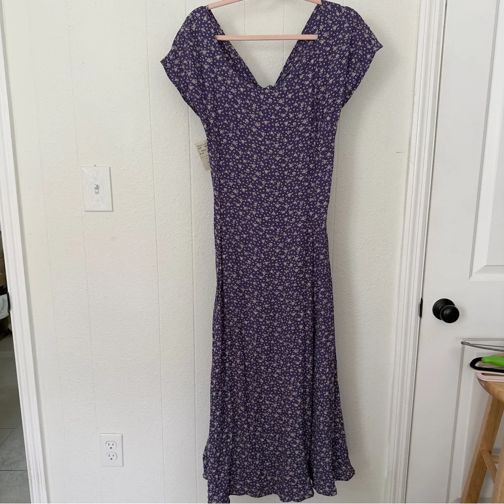NWT Nordstrom Parallel Size 8 Vintage Lavender Floral Maxi Dress Gown Purple - Picture 3 of 6